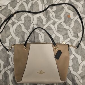 Coach Beige and Cream Shoulder Bag